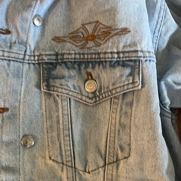 International Denim Blanket Lined Jean Jacket Size Medium - Picture 3 of 12